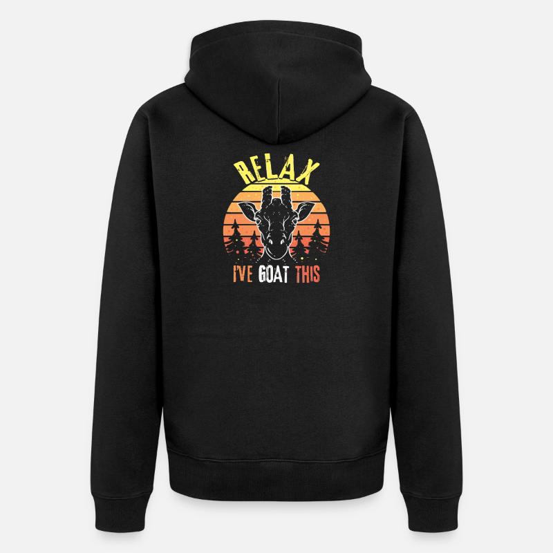 Détendez-vous, j'ai une chèvre - cadeau - Veste à capuche bio Premium Unisexe - noir