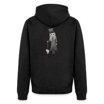 Gravedigger Undertaker Undertaker Grave Shirt - Unisex Premium Organic Zip Hoodie - black - Back - Nico (187cm)