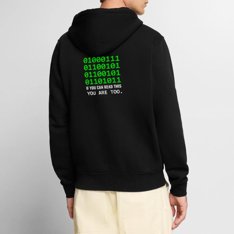 Geek in Binary Code Binary IT Computer Scientist & Nerd Unisex Premium Organic Zip Hoodie
