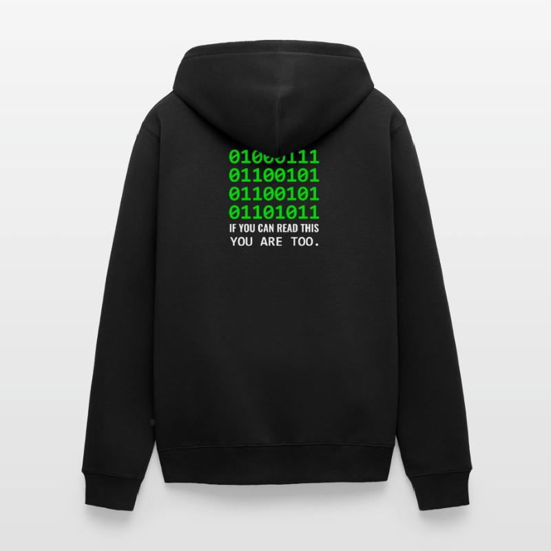 Geek in Binary Code Binary IT Computer Scientist & Nerd Unisex Premium Organic Zip Hoodie