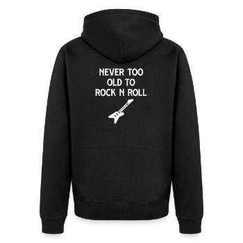 Jamais trop vieux pour faire du rock and roll - Veste à capuche bio Premium Unisexe - noir - Dos - Nico (187cm)