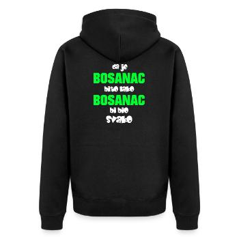 bosanac biti lako weis - Unisex Premium Bio Zip Hoodie - Schwarz - Hinten - Nico (187cm)