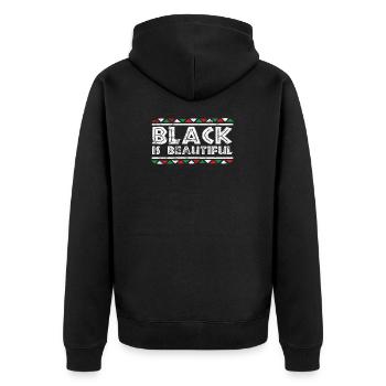 Black is Beautiful BLM - Veste à capuche bio Premium Unisexe - noir - Dos - Nico (187cm)