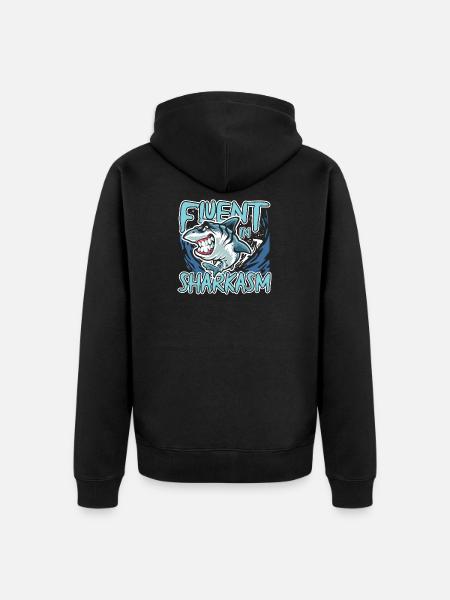 Fluent Sharkasm - Unisex Premium Organic Zip Hoodie - black