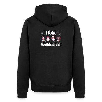Frohe Weihnachten Pinguine Pinguin - Unisex Premium Bio Zip Hoodie - Schwarz - Hinten - Nico (187cm)