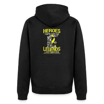 Cancer Defeats Gift for Children Of Survivors - Unisex Premium Organic Zip Hoodie - black - Back - Nico (187cm)