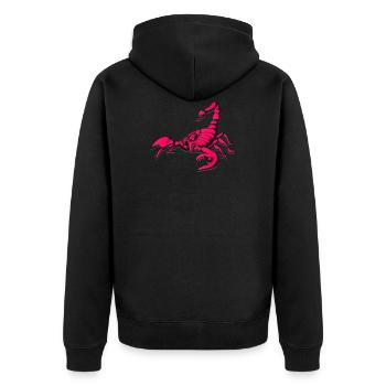 Skorpion Scorpio Sternzeichen - Unisex Premium Bio Zip Hoodie - Schwarz - Hinten - Nico (187cm)