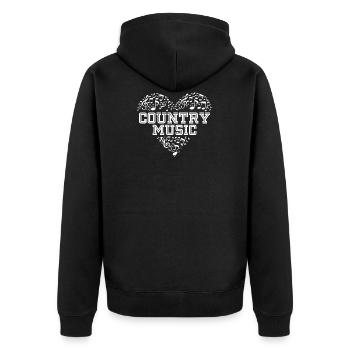J'aime le cadeau d'amant de musique country de conception de pays - Veste à capuche bio Premium Unisexe - noir - Dos - Nico (187cm)