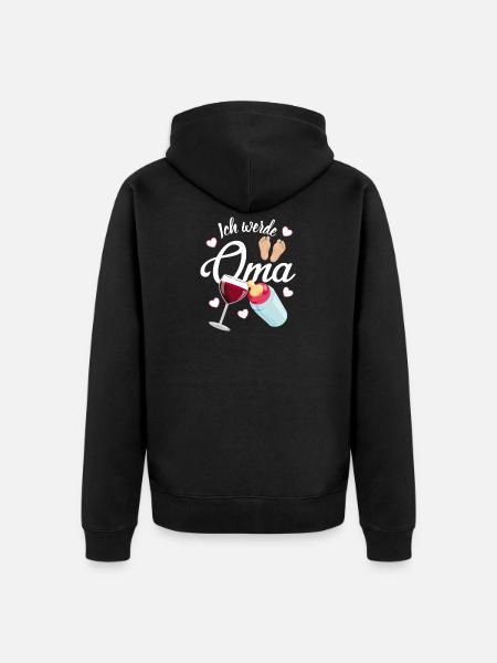 Werdende Oma Großmutter - Unisex Premium Bio Zip Hoodie - Schwarz
