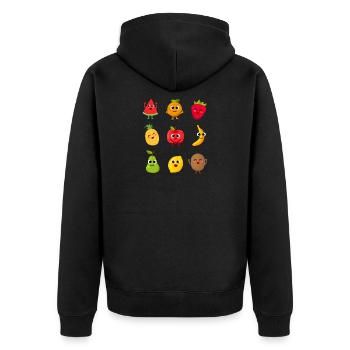 Fruits Fruit Fruits Vegetables Funny Fruits Vegan - Unisex Premium Organic Zip Hoodie - black - Back - Nico (187cm)