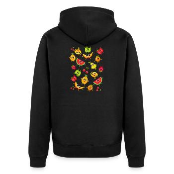Fruits Fruit Fruits Vegetables Funny Fruits Vegan - Unisex Premium Organic Zip Hoodie - black - Back - Nico (187cm)