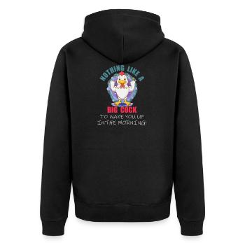 Rien de tel qu'une grosse bite pour te réveiller le matin - Veste à capuche bio Premium Unisexe - noir - Dos - Nico (187cm)