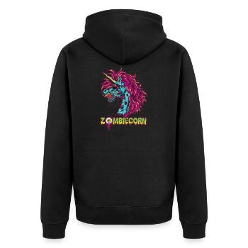 Zombie Licorne Halloween Crâne Gothique Goth Punk Zo - Veste à capuche bio Premium Unisexe - noir - Dos - Nico (187cm)