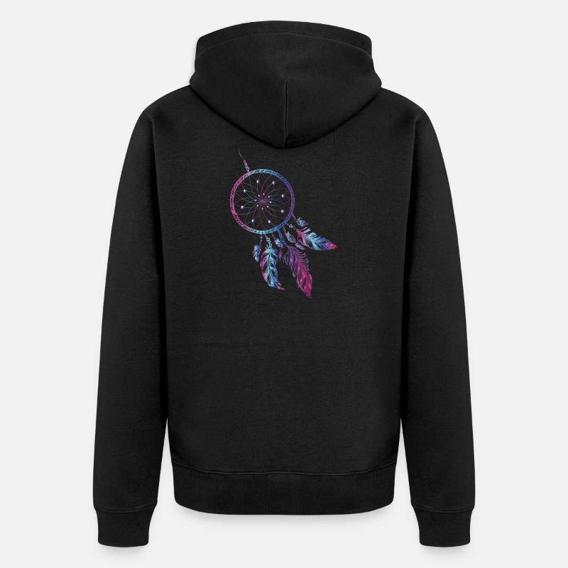 Attrape-rêves Indiens Dream dream plume - Veste à capuche bio Premium Unisexe - noir