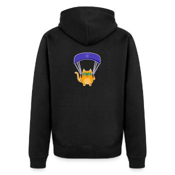 Gleitschirm Paragliding Geschenk Pilot Paraglider - Unisex Premium Bio Zip Hoodie - Schwarz - Hinten - Nico (187cm)