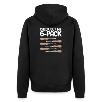 Lustige Wittling Holzschnitzerei Tischlerei für - Unisex Premium Bio Zip Hoodie - Schwarz - Hinten - Nico (187cm)