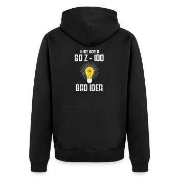 Machinist Cutting machine operator Dreher G0 Z-100 - Unisex Premium Organic Zip Hoodie - black - Back - Nico (187cm)