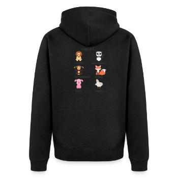 Tierschutz Vegetarier Veganer Geschenk - Unisex Premium Bio Zip Hoodie - Schwarz - Hinten - Nico (187cm)