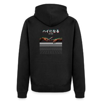 Vaporwave Création Adams Joint Get High 420 - Veste à capuche bio Premium Unisexe - noir - Dos - Nico (187cm)