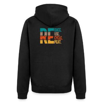 Promoteur énergétique du recyclage des ressources renouvelables - Veste à capuche bio Premium Unisexe - noir - Dos - Nico (187cm)