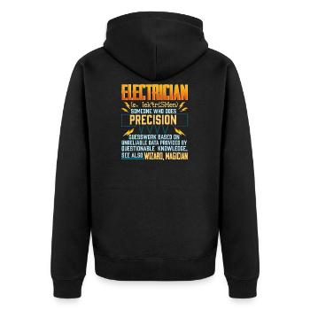 Electronics engineering Electrical engineer Lineman - Unisex Premium Organic Zip Hoodie - black - Back - Nico (187cm)