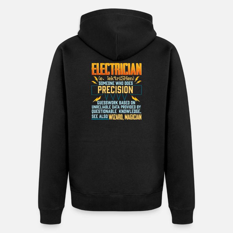 Elektroniktechnik Elektrotechniker Lineman - Unisex Premium Bio Zip Hoodie - Schwarz