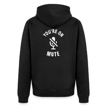 Vous êtes muet - Sarcasme - Vintage - Veste à capuche bio Premium Unisexe - noir - Dos - Nico (187cm)