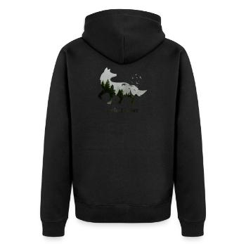 Conservation renard environnement animal cadeau - Veste à capuche bio Premium Unisexe - noir - Dos - Nico (187cm)