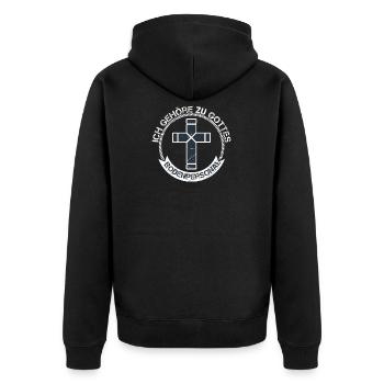 God's ground staff pastor gifts church - Unisex Premium Organic Zip Hoodie - black - Back - Nico (187cm)