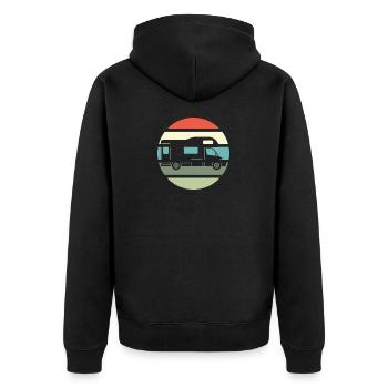 Camping Tshirt Men's Motorhome Camper - Unisex Premium Organic Zip Hoodie - black - Back - Nico (187cm)