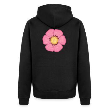Dessiné belle fleur de fleur de jungle rose - Veste à capuche bio Premium Unisexe - noir - Dos - Nico (187cm)