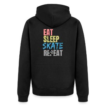 Eat Sleep Skate Repeat - Unisex Premium Organic Zip Hoodie - black - Back - Nico (187cm)