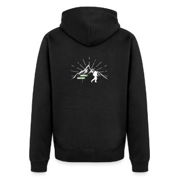 Long-distance hiking trail E5 Oberstdorf Merano crossing the Alps - Unisex Premium Organic Zip Hoodie - black - Back - Nico (187cm)