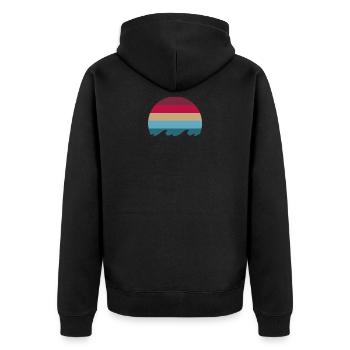 Vagues pastel - Veste à capuche bio Premium Unisexe - noir - Dos - Nico (187cm)