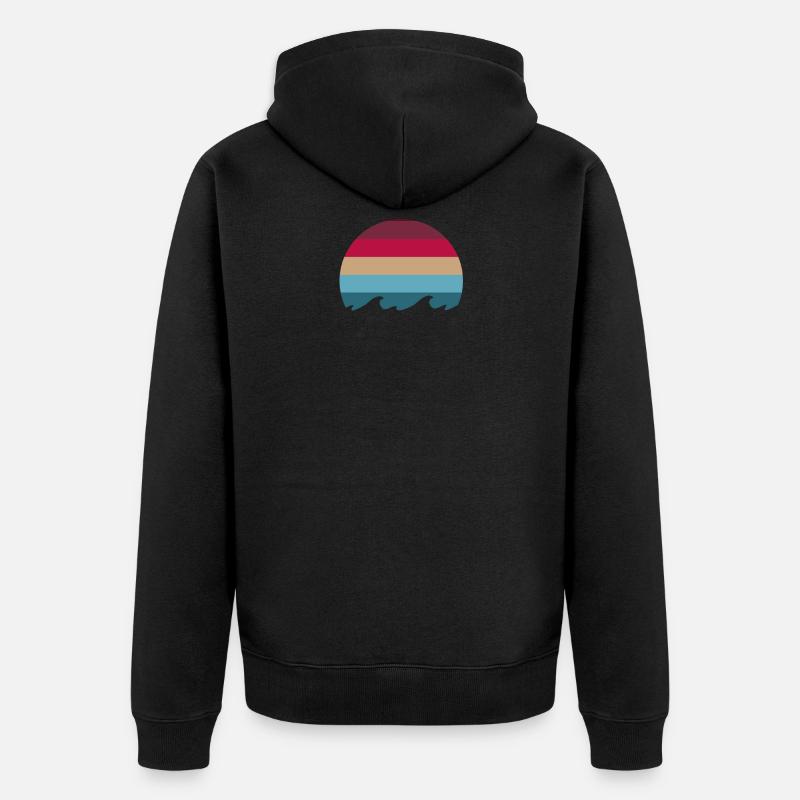 Vagues pastel - Veste à capuche bio Premium Unisexe - noir