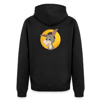 Gift idea donkey fans, boys, children, girls - Unisex Premium Organic Zip Hoodie - black - Back - Nico (187cm)