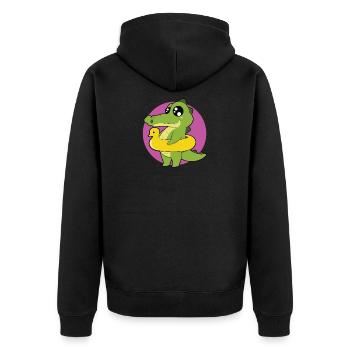 Crocodile lizard alligator crocodile reptile - Unisex Premium Organic Zip Hoodie - black - Back - Nico (187cm)