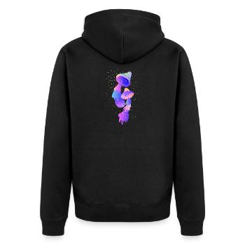 Magic Mushroom Pilz Sammler Open Mind Geschenk - Unisex Premium Bio Zip Hoodie - Schwarz - Hinten - Nico (187cm)