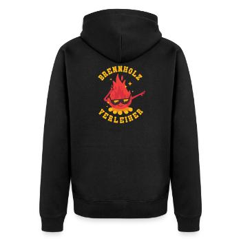 Brennholz Verleiher Holzfäller Waldarbeiter Shirt - Unisex Premium Bio Zip Hoodie - Schwarz - Hinten - Nico (187cm)