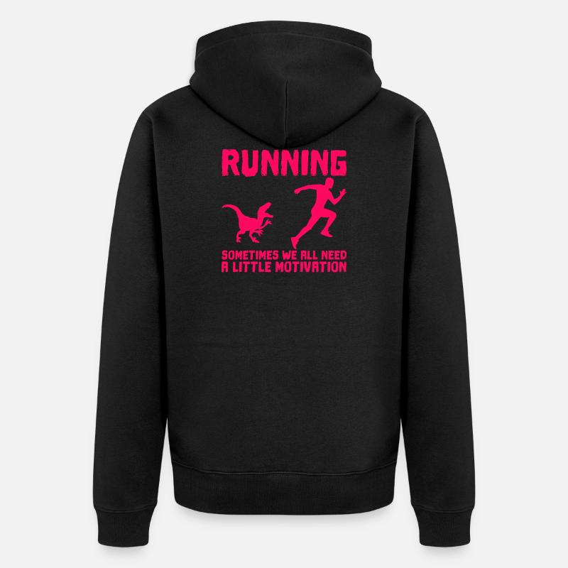 Motivation de course drôle drôle - Veste à capuche bio Premium Unisexe - noir