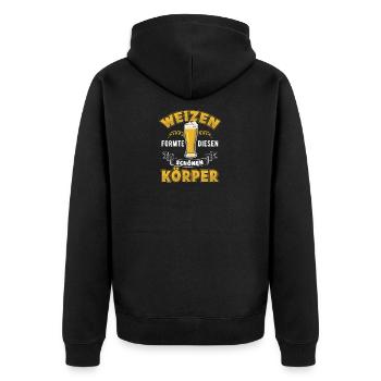 Weizen Kristallweizen Weißbier Bier Hefeweizen Bie - Unisex Premium Bio Zip Hoodie - Schwarz - Hinten - Nico (187cm)