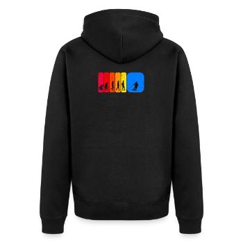 Skifahren Evolution Skifahrer Geschenkidee - Unisex Premium Bio Zip Hoodie - Schwarz - Hinten - Nico (187cm)
