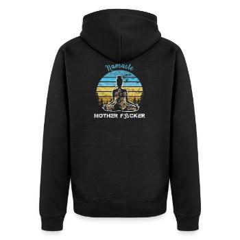 Yoga Namaste Mother Gift Rétro Vintage Namaste Mot - Veste à capuche bio Premium Unisexe - noir - Dos - Nico (187cm)