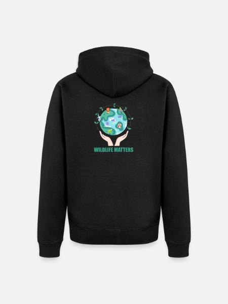 funny conservation environment gift idea - Unisex Premium Organic Zip Hoodie - black