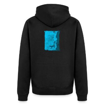 Taucher Speer Speerfischen Harpune - Unisex Premium Bio Zip Hoodie - Schwarz - Hinten - Nico (187cm)