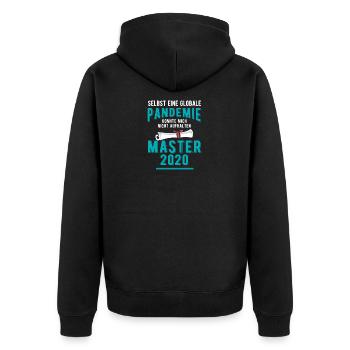 Master 2020 Pandemie Uni Abschluss - Unisex Premium Bio Zip Hoodie - Schwarz - Hinten - Nico (187cm)