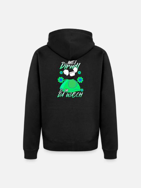 Dirndl Ersatz Wäsche - Unisex Premium Bio Zip Hoodie - Schwarz