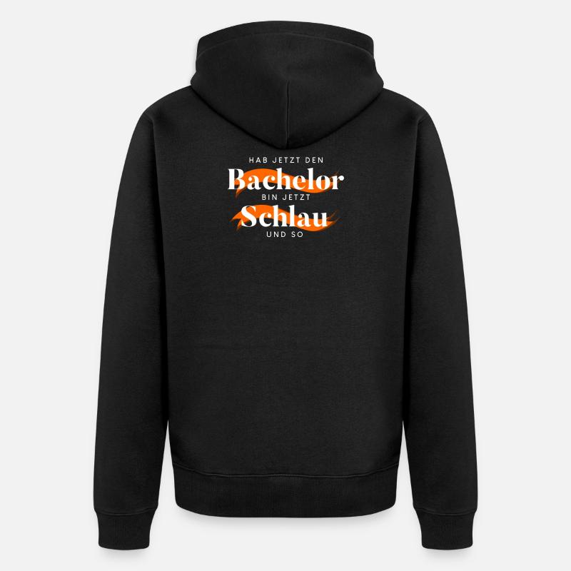 Bachelor Uni Abschluss - Unisex Premium Bio Zip Hoodie - Schwarz
