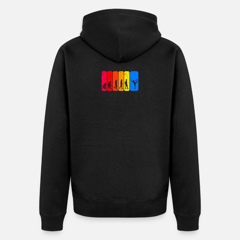 Eiskunstlauf Evolution Eiskunstläufer Geschenkidee - Unisex Premium Bio Zip Hoodie - Schwarz