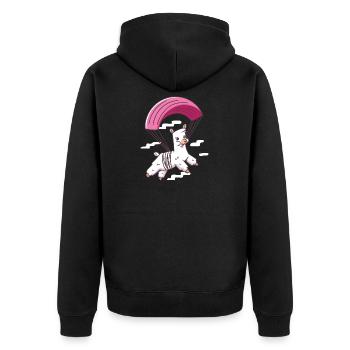 Saut en parachute alpaga - Alpaca Skydive - Veste à capuche bio Premium Unisexe - noir - Dos - Nico (187cm)